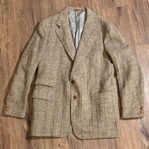 Lord & Taylor Beige Herringbone Blazer